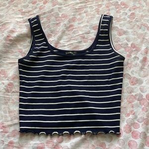 Navy Blue Crop Tank Top